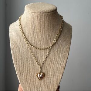 Gold Heart Pendant Necklace